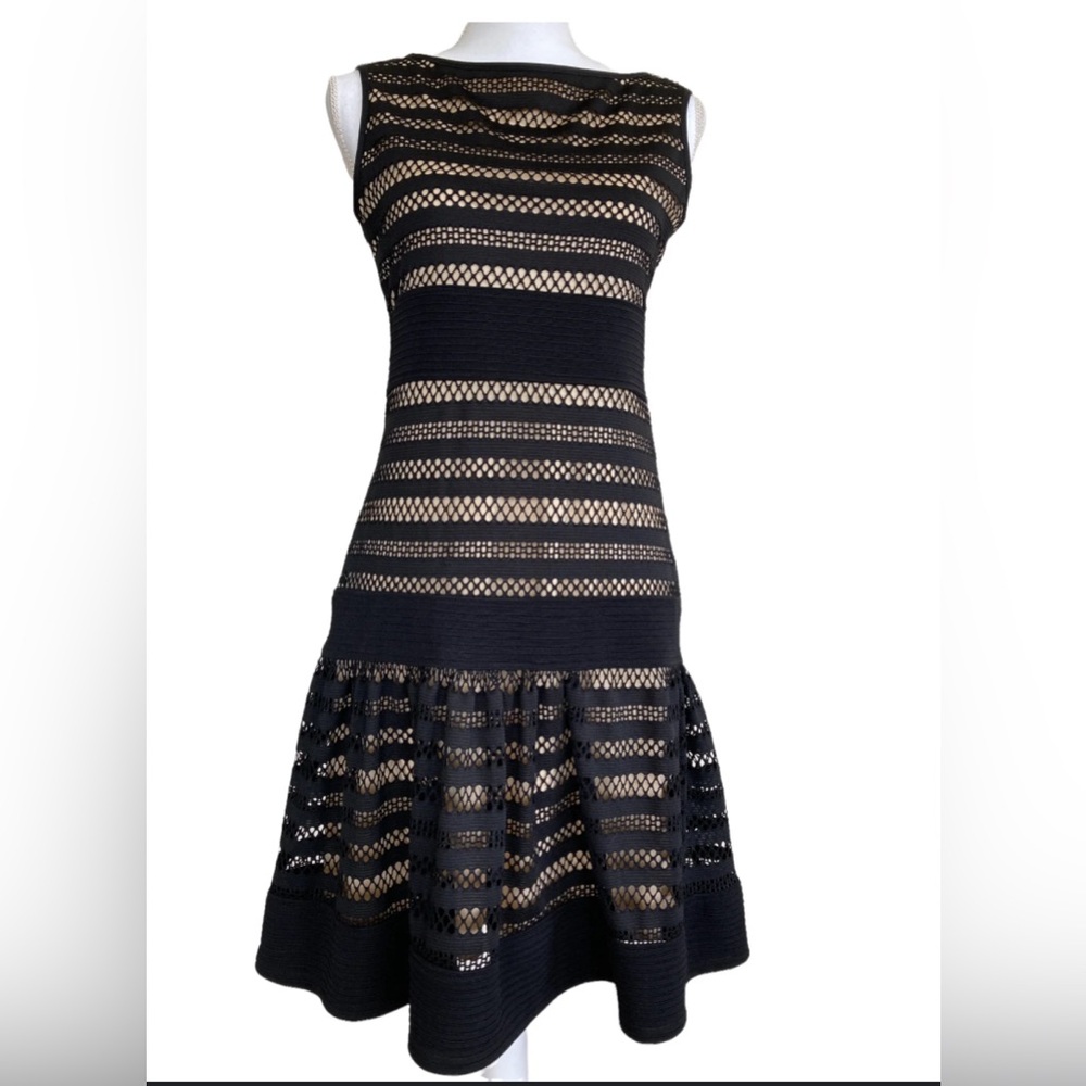 Just Taylor Black & Nude A-Line Dress